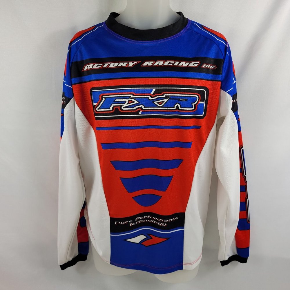 FXR Long Sleeve Shirt Snowmobile Skidoo Racing Jersey size Men's Large